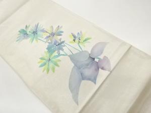 作家物　花葉模様袋帯